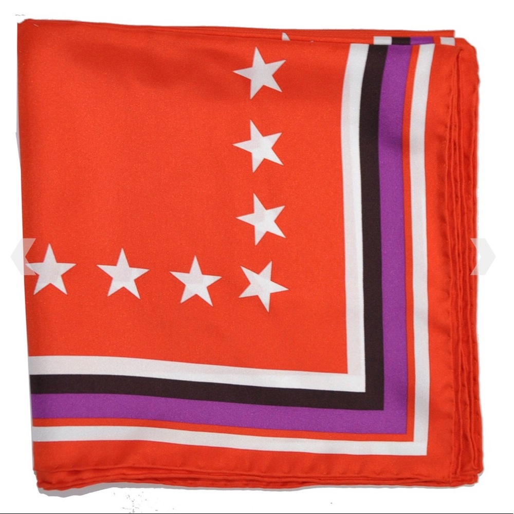 Givenchy Red ‘17’ Silk Scarf - Picture 3 of 3